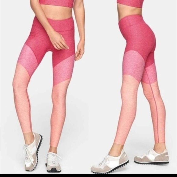 Outdoor Voices Pink Colorblock Leggings - Picture 1 of 4